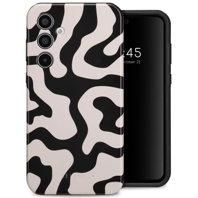 Afbeelding van Samsung Galaxy A35 Hoesje Kunststof Selencia Backcover/Hardcase Art Wave Black Telefoonhoesje