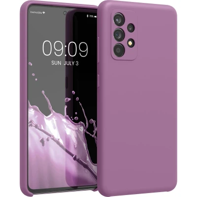Afbeelding van kwmobile telefoonhoesje geschikt voor Samsung Galaxy A52 / 5G A52s Hoesje met siliconen coating Smartphone case in orchidee paars