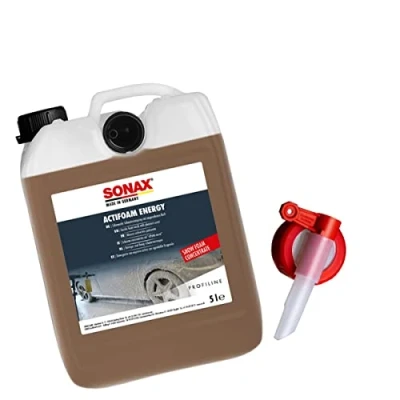 Afbeelding van Sonax Profiline ActiFoam Energy Autowasbundel, 5 liter jerrycan + praktische schenkkraan, fosfaatvrije reiniger met actieve schuimkracht, ook als shampoo te gebruiken