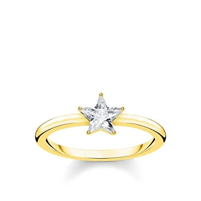Afbeelding van Thomas SABO Funkelnder Stern Ring goldcoloured, Dames, Maat: 52, Gold coloured