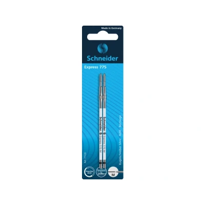 Afbeelding van Schneider balpenvulling Express 775 M zwart blister a 2 stuks S 77120
