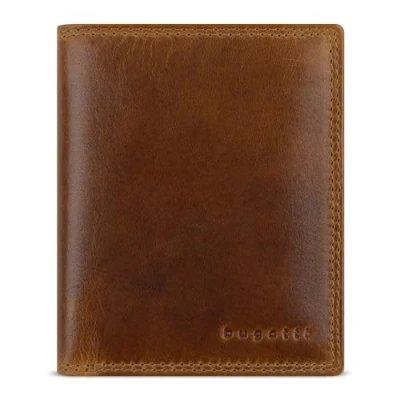 Afbeelding van bugatti Leren portemonnee Savona Upright Wallet With Flap 8CC Cognac Lichtbruin