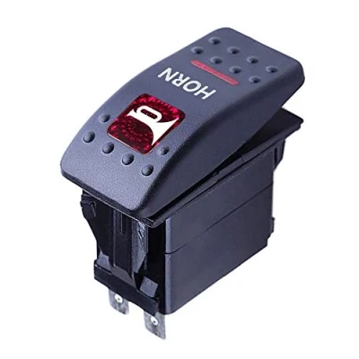 Afbeelding van Mintice 12V 20A Tuimelschakelaar Rood LED licht Schakelaar AAN/UIT Momentschakelaar Hoorn Spreker Wipschakelaar Drukschakelaar Auto Vrachtwagen Boot Dashboard 5Pin