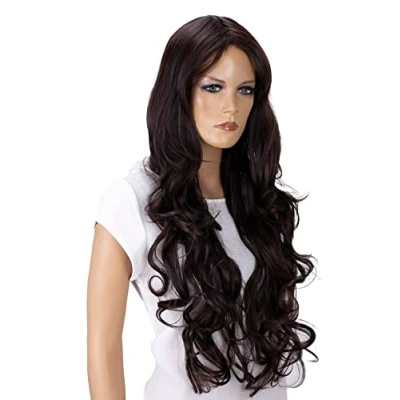 Afbeelding van CAISHA Pruik Volumineus Lang Haar Cosplay Theatershow Golvend Chocoladebruin FP708