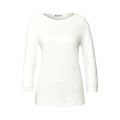 Afbeelding van Street One Basic Uboot Longsleeve, Dames, Maat: 34, Weiß