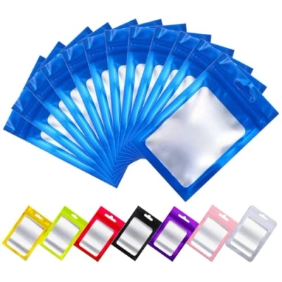 Afbeelding van Rimiko 100 stuks Hersluitbare Mylar Zak, Ritssluiting Plastic Zakjes voor Voedsel, Rits Aluminiumfolie Zakken met Doorzichtig Venster, Ziplock Kleurverpakking (Blauw, 16x24 cm)