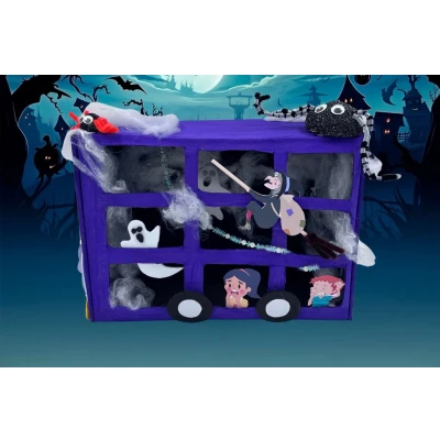 Afbeelding van knutselpakket Griezelbus DIY Knutselbox Kinderbox