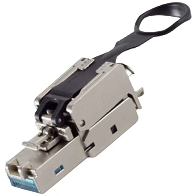 Afbeelding van BKL Electronic RJ45 Stekker, zonder gereedschap, Easy Pull, STP, Cat 6A 10121203 recht Aantal polen 8P8C Zilve