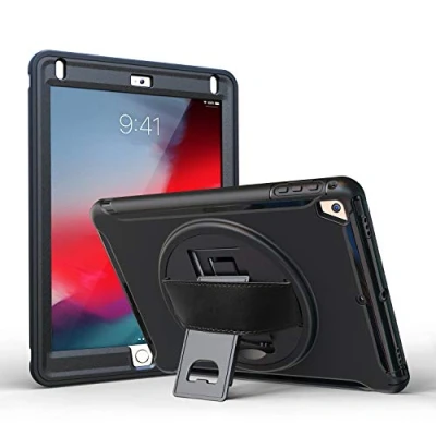 Afbeelding van ProCase iPad 9.7 2018 2017 (5e/6e generatie) hoesjes schokbestendig, Air 1/Air 2 / Pro beschermende Heavy Duty Robuuste Cover met Handriem Kickstand Zwart