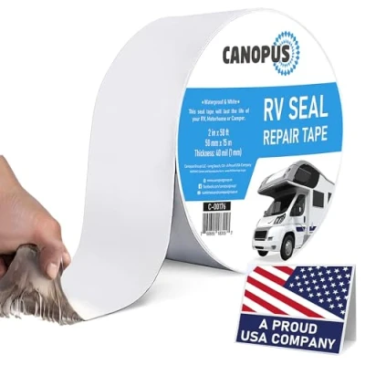 Afbeelding van CANOPUS Butylband, 5 cm x 15 m, voor camper, caravan, wit,