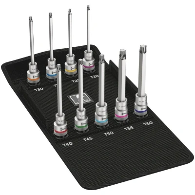 Afbeelding van Wera 8767 HMC HF 3 Zyklop 9 delige bitdoppenset vasthoudfunctie etui torx 1/2&quot;