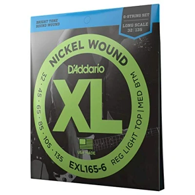 Afbeelding van D&#039;Addario EXL165 6 Reg Light Med Bottom String 32 135