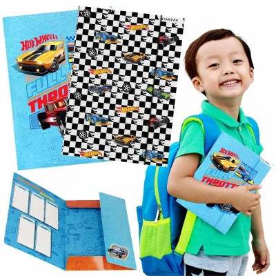 Afbeelding van Hot Wheels GELAMINEERDE schoolmap met elastiek WAGENS A4 voor jongen STARPAK