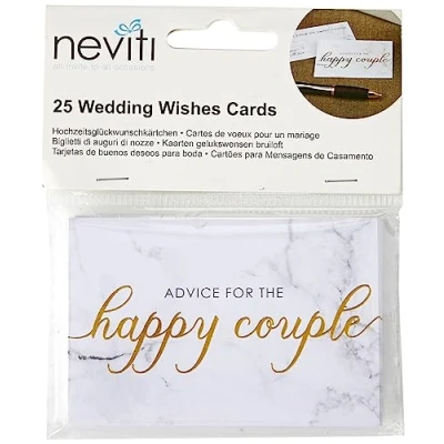 Afbeelding van Neviti Scripted Marble Bruiloft Wenskaarten, Pack van 25