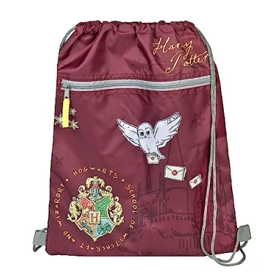 Afbeelding van Undercover Gymtas met veiligheidssluiting, ritsvak, ca. 32 x 41 cm, motief: Harry Potter, bruin
