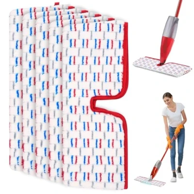 Afbeelding van 5 stuks dweilpads, compatibel met Vileda 1 2 Spraymax sproeiwissers, herbruikbare vervangende overtrek, vloerwisser, wasbare wisserovertrek, microvezel voor alle harde vloeren