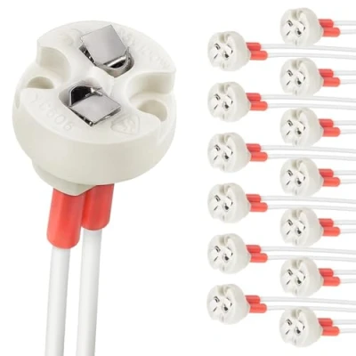 Afbeelding van DiCUNO Bin pin basis van 12 stuks, Connector G4, GU3.5, G6.35, GY6.35, GX5.3, GU5.3, MR16, GZ4, MR11, Halogeen gloeilamp LED lampvoet, Keramische voet
