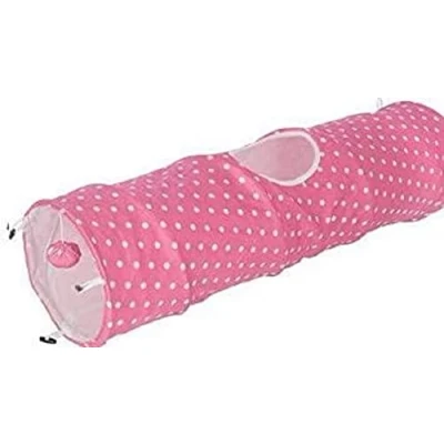 Afbeelding van Kerbl Katten Tunnel Puntino Roze/Wit 100cm