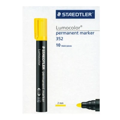 Afbeelding van Staedtler 352 1 Lumocolor marker permanent ronde punt, 2 mm, 10 stuks, geel