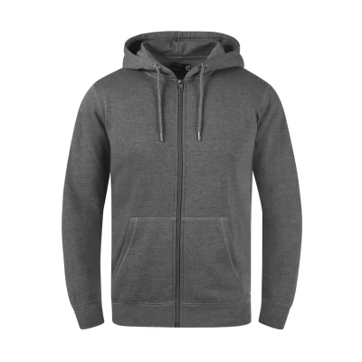 Afbeelding van Solid Sdberti Ziphood Sweater, Heren, Maat: Medium, Grey melange