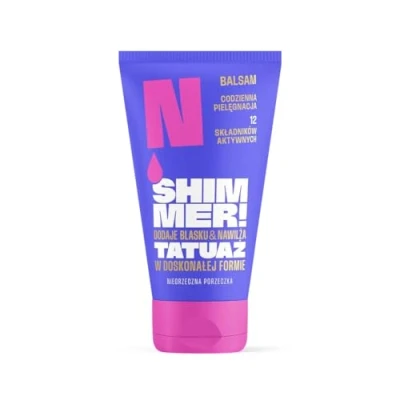 Afbeelding van Neba Shimmer! Glinsterende balsem voor lichaam en tatoeages Tattoo verzorging gloei effect Hydraterende formule met 12 actieve ingrediënten Gouden glans Ondeugende bes 150 ml