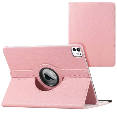 Afbeelding van iPad Pro 13 (2024) M4 Hoes: iMoshion 360 Draaibare Bookcase Roze Kunstleder Tablet Hoezen