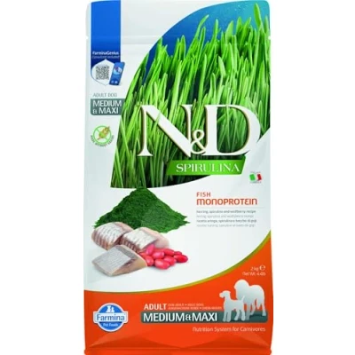 Afbeelding van N&amp;D Spirulina hondenvoeding Haring medium/maxi 2,5 kg