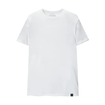 Afbeelding van PULL&amp;BEAR Musclefit Tshirt basic, Heren, Maat: XS, White