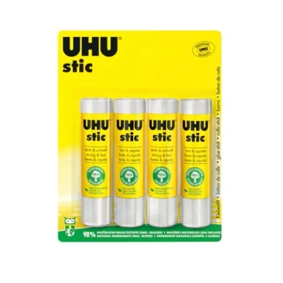 Afbeelding van UHU Stic, de bewezen lijmstift plakt sterk, snel en duurzaam, 4 x 21 g