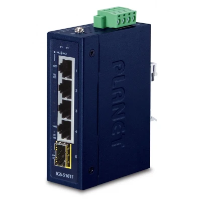 Afbeelding van PLANET Industrial 4 Port GE Switch + 100/1000X SFP