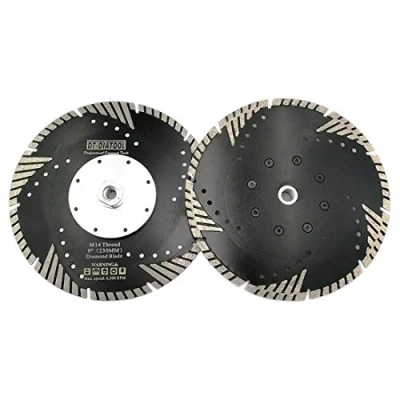Afbeelding van DT DIATOOL Diamant Turbo zaagblad met schuine bescherming tanden 2 stuks 9 inch/230 mm snijschijf M14 schroefdraad voor betontegels, graniet marmer metselwerk