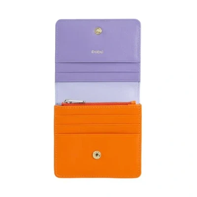 Afbeelding van DUDU kleine damesportemonnee in RFID afgeschermd gekleurd leer ultracompact met interne rits en 8 kaartenvakken Provence lilac