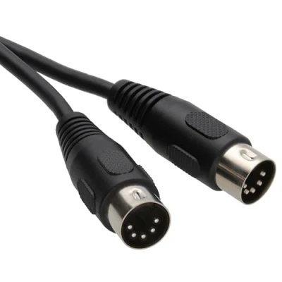 Afbeelding van kenable MIDI 5 Pin DIN Plug naar Kabel 5m Zwart [5 meter]