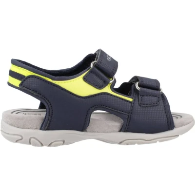 Afbeelding van Geox sandaal jongens B Sandal Flaffee Boy,Navy Fluo Geel,27 EU