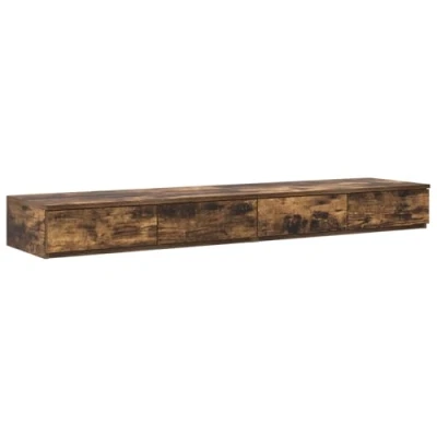 Afbeelding van vidaXL Nachtkasten Gerookt Eiken Massief Eikenhout 140 x 36,5 16,5 cm