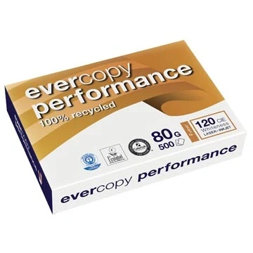 Afbeelding van Clairefontaine Evercopy Kopieerpapier Performance Ft A4, 80 G, Pak Van 500 Vel Printpapier Wit A4