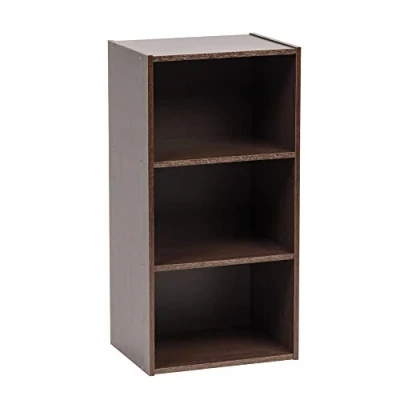 Afbeelding van Iris Ohyama, Middelgrote boekenkast met 3 niveaus/houten boekenkast/kubusboekenkast/boekenkast/kast planken, Design, Kantoor, woonkamer, hal Module Shelf MDB Bruin