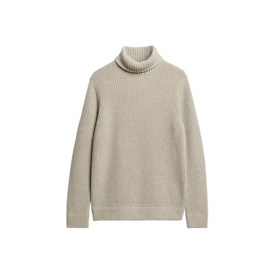 Afbeelding van Superdry ROLL NECK Trui, Heren, Maat: Medium, Light grey twist