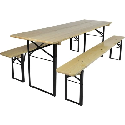 Afbeelding van MaximaVida Berlijn 200 cm blank gelakt inklapbare picknickset