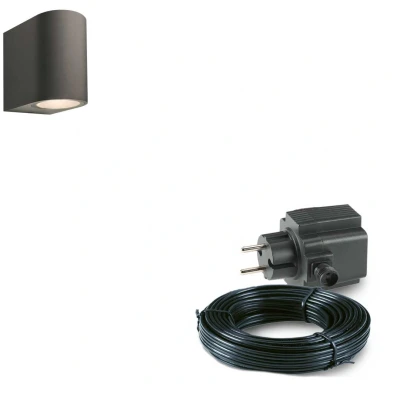 Afbeelding van 1x LED wand spot 78mm 4 Watt Zwart complete set