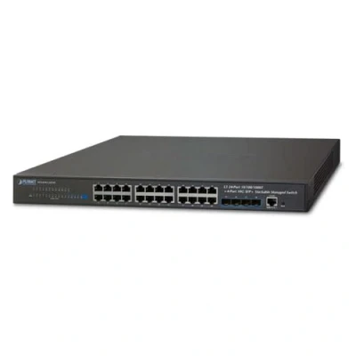Afbeelding van Planet L3 24 poorts 10/100/1000T + 4 SFP+ Managed (24 Havens), Netwerkschakelaar, Zwart