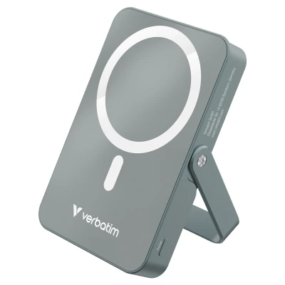 Afbeelding van Verbatim Charge &#039;n&#039; Go Magnetische Draadloze Power Bank 10000mAh met standaard Grijs