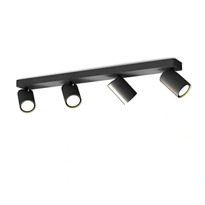 Afbeelding van Inspired Lighting Sal Linear 4 Light Spotlight GU10, Mat Zwart