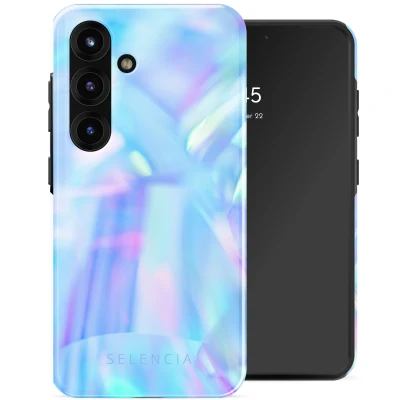 Afbeelding van Samsung Galaxy S25 Hoesje Kunststof Selencia Hardcase/Backcover Holographic Blue Dream Telefoonhoesje