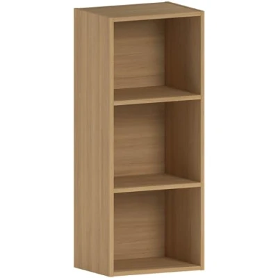 Afbeelding van Vida Designs Oxford rek met 3 planken, eikenhout, modern woonkamerrek, 80 x 32 24 cm, eiken