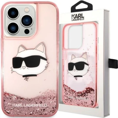 Afbeelding van Karl Lagerfeld KLHCP14XLNCHCP iPhone 14 Pro Max 6.7 roze/roze hardcase Glitter Choupette Head