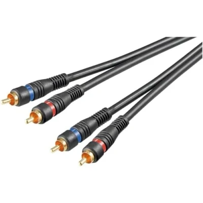 Afbeelding van Tulp stereo audio kabel verguld / koper 0,20 meter