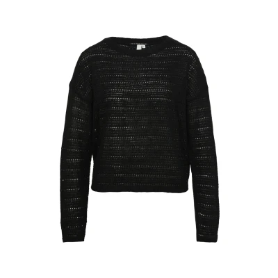 Afbeelding van QS Leichter MIT Ajourmuster Trui, Dames, Maat: Large, Schwarz