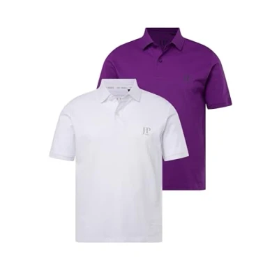 Afbeelding van JP1880 2ERPACK Seitenschlitze Regular FIT Poloshirt, Heren, Maat: 6XL, Plum