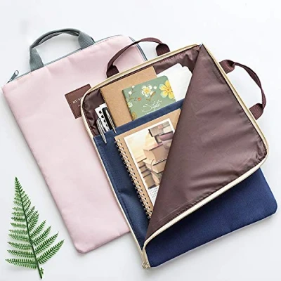 Afbeelding van A4 Multifunctionele mappen Draagbaar Canvas Document Portemonnees Waterdichte Rits Bestand Organisator Opbergtas met Handvat voor Papieren Pens Boek Tablet